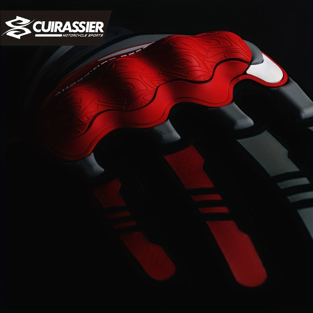 Full Finger Breathable Cuirassier Motorcycle Gloves with Night Reflective Touch Screen for Outdoor Riding Motorbike Scooter ATV