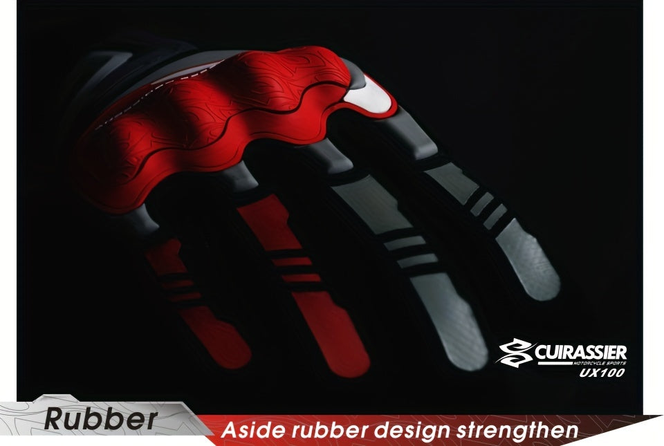 Full Finger Breathable Cuirassier Motorcycle Gloves with Night Reflective Touch Screen for Outdoor Riding Motorbike Scooter ATV