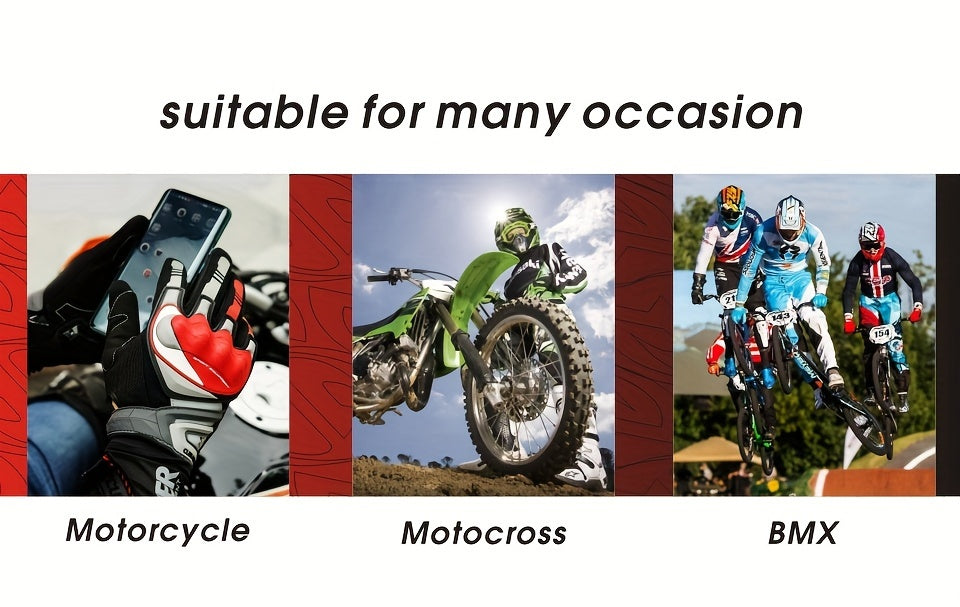 Full Finger Breathable Cuirassier Motorcycle Gloves with Night Reflective Touch Screen for Outdoor Riding Motorbike Scooter ATV