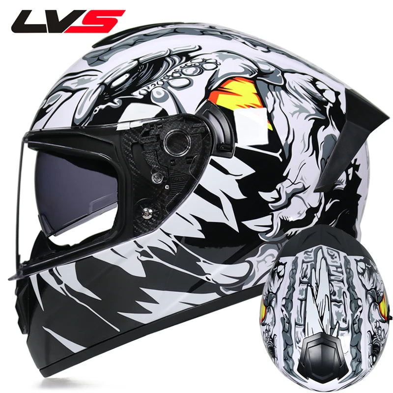 Full Face Racing Helmets Winter Warm Double Visor Motorcycle Helmet