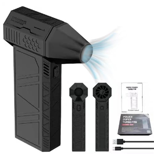 Mr Pro 1 Handheld USB Rechargeable Fan | 6-Speed High Pressure, 100K RPM Super Power Turbo Blower, 3000mAh Battery, Cooling Air Effect for Travel/Camping/Outdoor, Cordless with Electric Air Duster