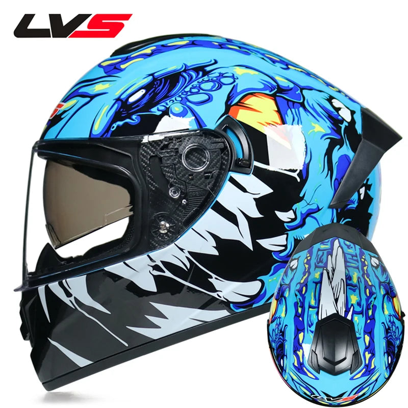 Full Face Racing Helmets Winter Warm Double Visor Motorcycle Helmet