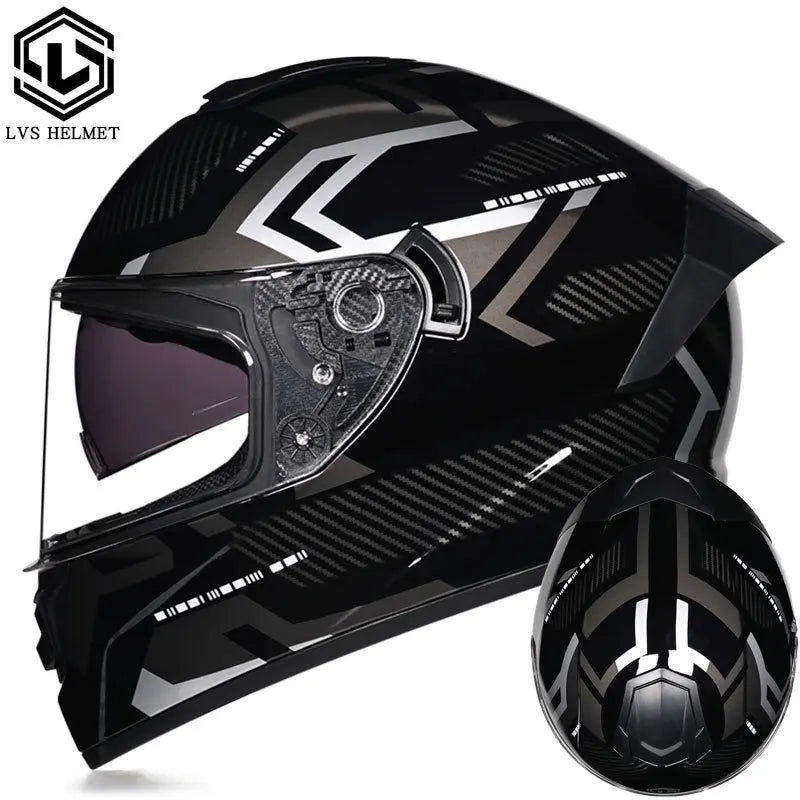 Full Face Racing Helmets Winter Warm Double Visor Motorcycle Helmet