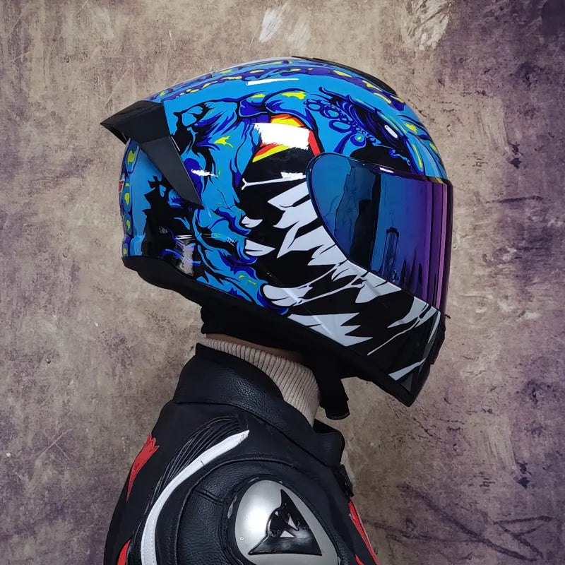 Full Face Racing Helmets Winter Warm Double Visor Motorcycle Helmet